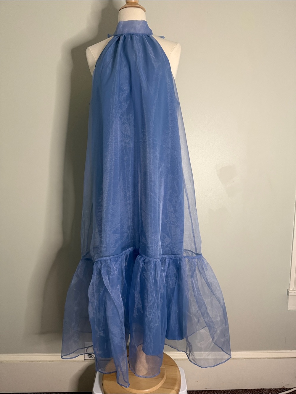 Anthropologie Periwinkle Blue Organza w/ Bow Tent Dress
